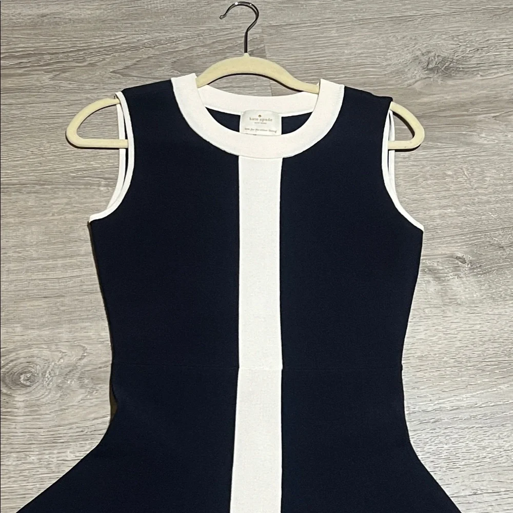 Kate Spade Knit Fit N’ Flare Navy Dress - Picture 3 of 10